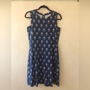 Hatley Navy Floral Sleeveless Dress with seaming
